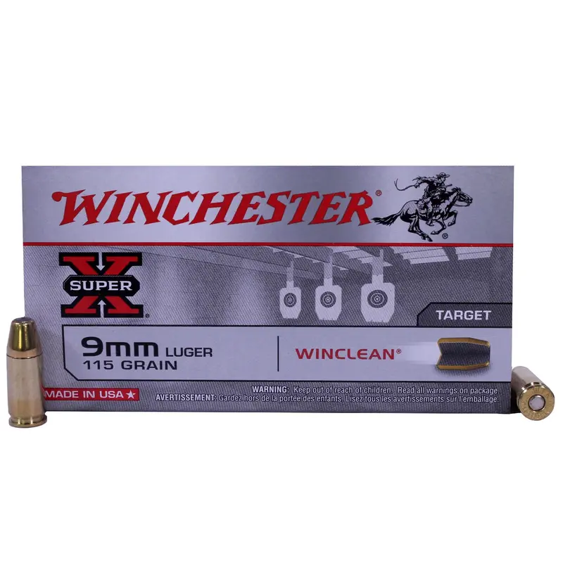 Winclean 9Mm Luger Ammo – 115-Grain Brass-Encased, Box Of 50 1