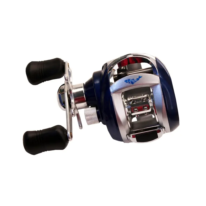 Wright & Mcgill Sabalos Low-Profile Baitcaster – 6.2:1 Gear Ratio, 9+1 Stainless Bearings, Blue-Silver Finish, Left-Hand Wind 1
