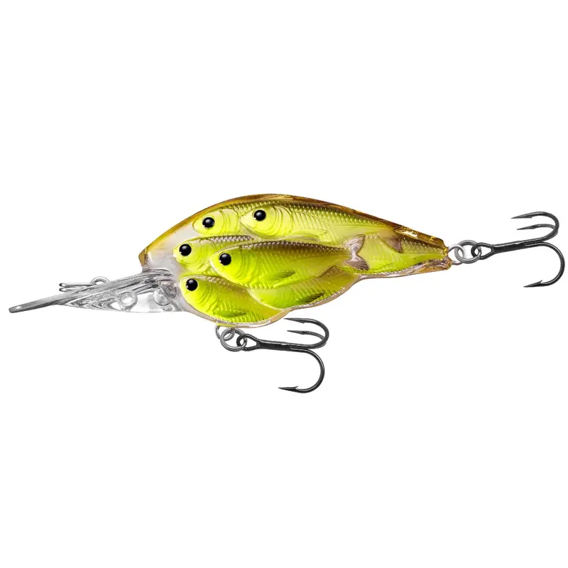 Yearling Baitball Crankbait – Freshwater, 2⅜", Chartreuse-Black Finish, #4 Hook, 7–8 Ft Diving Depth 1