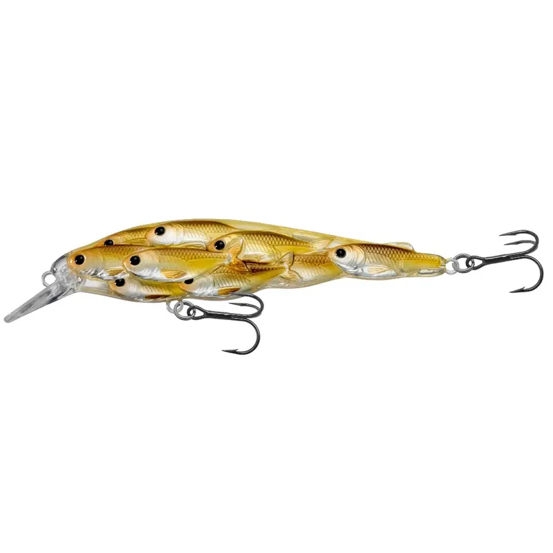 Yearling Baitball Jerk Bait – Freshwater, 3¾", Pearl-Olive Shad Color, #4 Hook, 3–4 Ft Depth Range 1