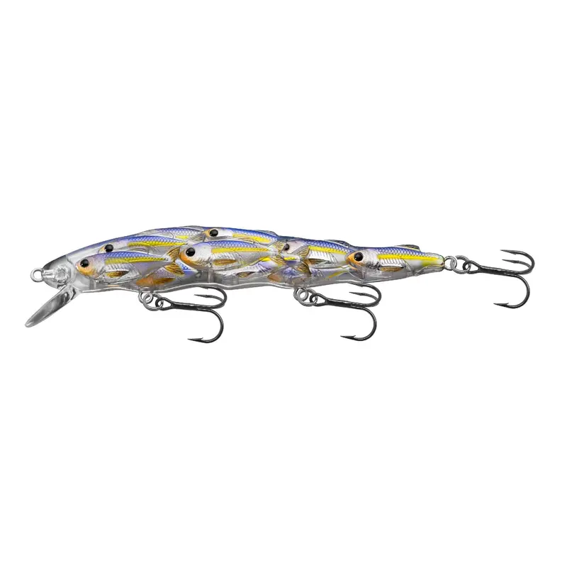 Yearling Baitball Jerkbait – Freshwater Lure (4.25", #6 Hook, 4–5 Ft Depth, Pearl-Violet Shad) 1