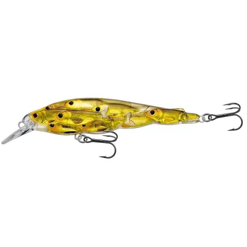 Yearling Baitball Jerkbaits – 3.75" Freshwater Lure, #4 Hook, 3–4 Ft Depth, Gold-Black Color 1