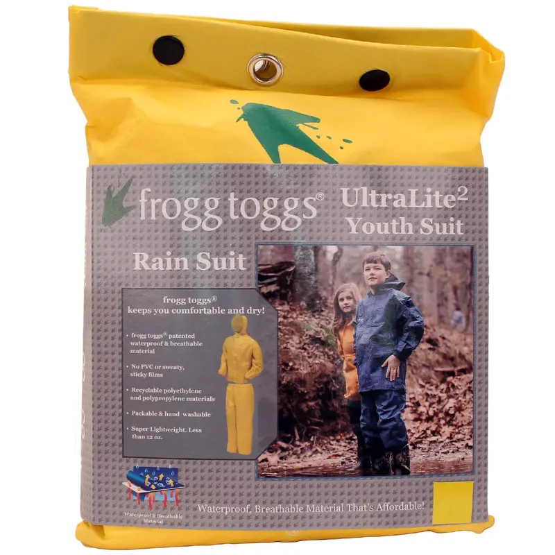 Youth Ultra-Lightweight Rain Suit – High-Visibility Yellow, Large Size 1